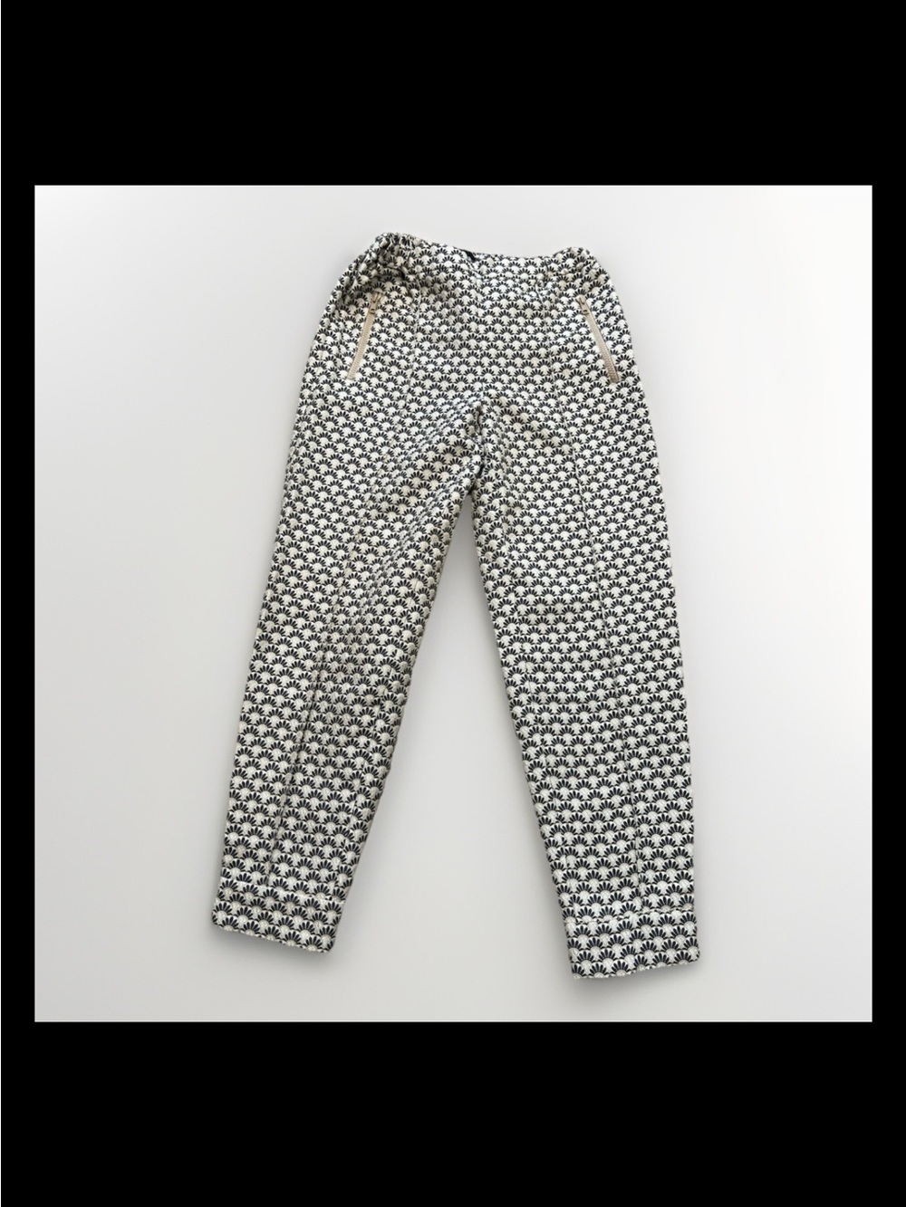 J.Crew Pants Womens Beige Pro T C6450 Zippers Jacquard Ankles Sz 2